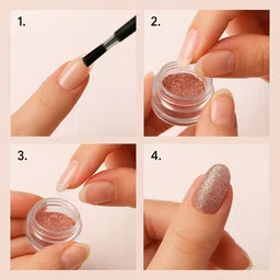 vozwa Nailart Shining Glitter Sequins 4 Colors False Nail + Naipolish image 2