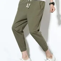 fabrictown Pack of 2 Men Solid Olive, Black Track Pants image 5