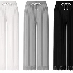 babita fashion Pack of 3 Women Regular Fit Grey, White, Black Lycra Blend Trousers-picture-22