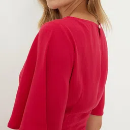 DOROTHY PERKINS Solid Flared Sleeves A-Line Mini Dress image 3