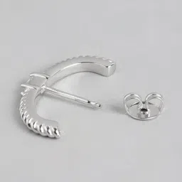 Carlton London Rhodium-Plated CZ Studded Contemporary Studs Earrings image 5