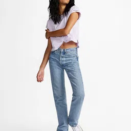 Converse Women Wordmark Twist Crop Cotton T-shirt image 4