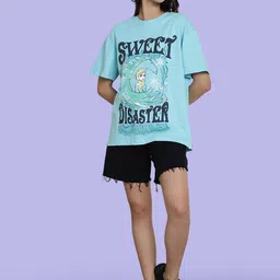 Fabflee Pack Of 2 Typography Printed Drop-Shoulder Sleeves Oversized Cotton T-shirt image 4