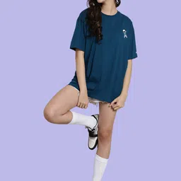 Fabflee Pack Of 2 Graphic Printed Drop-Shoulder Sleeves Cotton Oversized T-shirt image 4