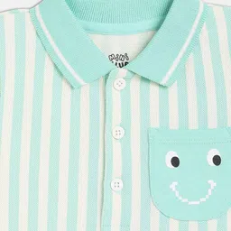 MINI KLUB Boys Striped Polo Collar Pure Cotton Pockets T-shirt image 4