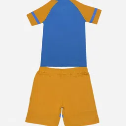 Dollar Champion Kidswear Boys Pack Of 2 Assorted Printed Pure Cotton T-shirt with Shorts image 2