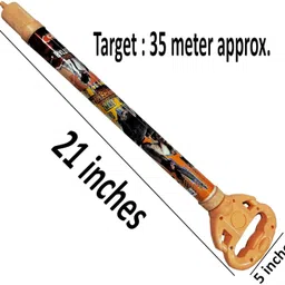 brown leaf (1 Pichkari+ 10 Holi Cap+1 Malinga Wig)for Kids Holi & Summer Pool Party Fun Water Gun image 2