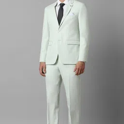 louis philippe Men Men Green Slim Fit Textured Formal Two Piece Suit Textured Suit-picture-13
