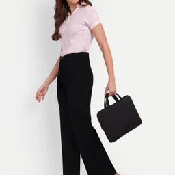 BROADSTAR Women Relaxed Straight Leg Loose Fit High-Rise Easy Wash Parallel Trousers image 2