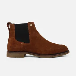 EZOK Men Snuff Brown Solid Leather Chelsea Boots image 2