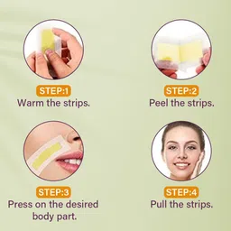 Hilary Rhoda One Go Facial Wax Strips With 2-Pcs Finish Wipes -Chamomile - 20 Strips image 3