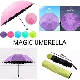 shiv shakti trading house 3 folding magic umbrella Secret Blossoms (Assorted) Umbrella image 4