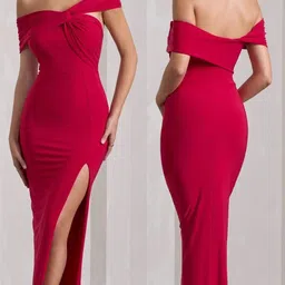 traquila Women Bodycon Red Maxi/Full Length Dress-picture-14