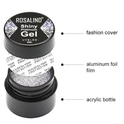 ROSALIND Shiny Platinum UV & LED Hybrid Varnishes Gel Nail Polish - Shade A401 image 4