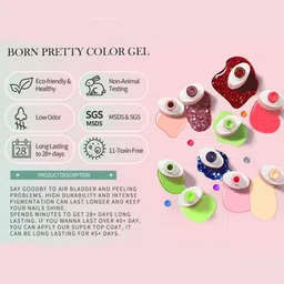BORN PRETTY All Shine On Me Long Lasting Soak-Off Gel Nail Polish 10 ml - Shade CG101 image 5