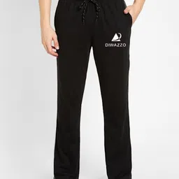diwazzo Men Graphic Print Black Track Pants-picture-24
