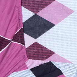 Arrabi Multicoloured Geometric 300 TC Single Bedsheet with 1 Pillow Covers image 3