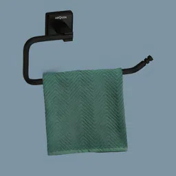 EVANEX VITA Wall Mounted Napkin Ring Towel Holder (Black Matt) 8.43 inch 1 Bar Towel Rod image 4