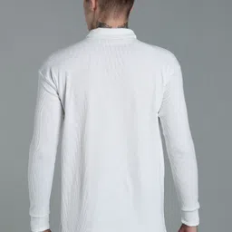 nikline Men Solid High Neck White Sweater image 2