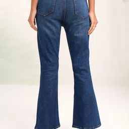 tokyo talkies Women Flared Mid Rise Blue Jeans image 2