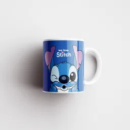 ak creation Stitch Ohana Funny Novelty Travel Coffee Tea Milk Cup Easter Printed Coffee/Tea, Ideal Gift for Dance Lover, Brother, Girlfriend, Music Lover -White Cup Ceramic-350ml Ceramic Coffee Mug-picture-10