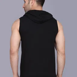 SLOWLORIS Pack Of 2 Printed Hooded Gym Innerwear Vests image 5