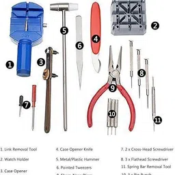 bluedeal 16 Pieces/Set Hand Micro Screwdriver Spring Bar Chain Watch Tool Kit Hand Tool Kit image 5