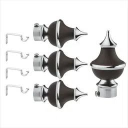 gloxy Silver, Black Rod Rail Bracket, Curtain Knobs, Curtain Hooks, Curtain Rods Metal-picture-11