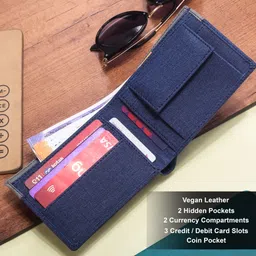 loise craft Men Trendy, Travel Blue Artificial Leather Wallet image 2