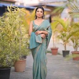 tipiq Self Design Bollywood Jimmy choo, Pure Silk Saree image 2