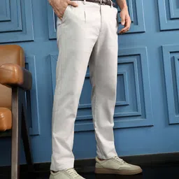 campus sutra Men Regular Fit Grey Polyester Trousers-picture-17