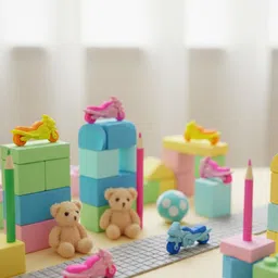 khusha creations 10 Pcs 3D Motorbike Erasers/Multicolour Erasers for Kids Non-Toxic Eraser image 5