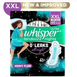 whisper Bindazzz Night Heavy Flow XXL Sanitary Pads - Pack Of 40+4 Sanitary Pad image 1