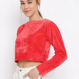 Mayra Red Velvet Crop Top image 2