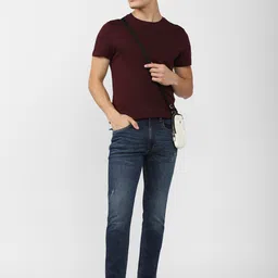 Peter England Casuals Men Slim Fit Low Distress Light Fade Jeans image 2