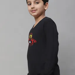Friskers Boys Graphic Printed V-Neck Long Sleeve Cotton Slim Fit T-shirt image 3