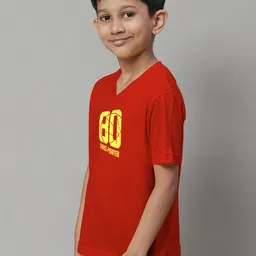 Friskers Boys Typography Printed Slim Fit Pure Cotton T-Shirt image 3
