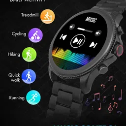 GIORDANO Black Solid Metal Smart Watch image 5