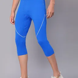 jump usa Solid Men Blue Tights image 4