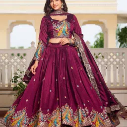 reelove factory Embroidered Semi Stitched Lehenga Choli image 1