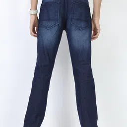 HIGHLANDER Men Blue Straight Fit Clean look Light Fade Stretchable Jeans image 3