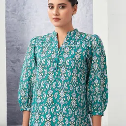 selvia Casual Regular Sleeves Printed Women Blue Top-picture-11