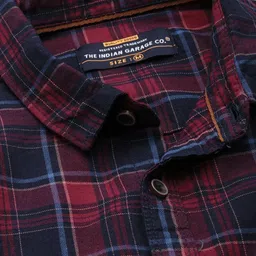the indian garage co. Men Slim Fit Checkered Spread Collar Casual Shirt image 2