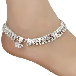 AanyaCentric Gold-plated Chain & Silver-Plated Anklets Jewellery Set image 4