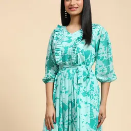 VenderVilla Tie Dyed Georgette Fit & Flare Dress image 4