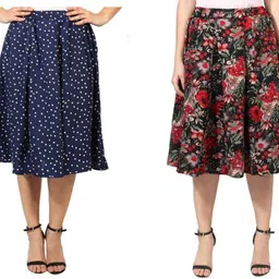 manat diva Women Floral Print A-line Multicolor Skirt-picture-29
