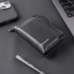 watchstar Men & Women Trendy, Casual, Travel, Formal Black Genuine Leather RFID Card Holder-picture-24