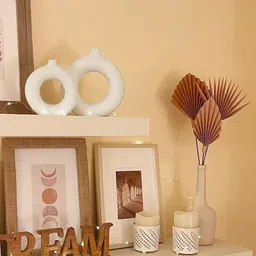 farkraft Donut,6 + 8 Inch Combo, Decor Items for Living Room, Pack of 2 Ceramic Vase image 2