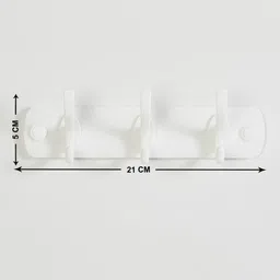 Home Centre White Adhesive Wall Hook With 3 Hooks image 4