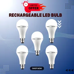 sacro Rechargeable Emergency Bulb Inverter Bulb, 3Hr Battery Backup_Pack of 5 P355 3 hrs Bulb Emergency Light-picture-12